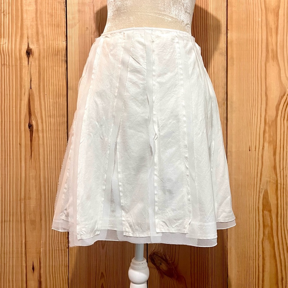 90s Armani Exchange A-Line Skirt – Raw Seam Deconstruction, Size 6